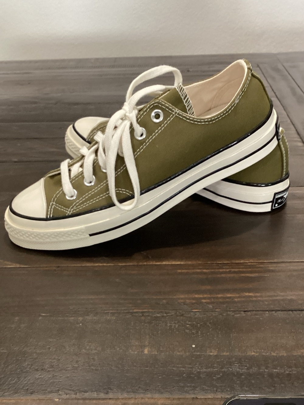 Converse Men’s Olive Green Low Top Canvas Sneakers - Picture 4 of 7
